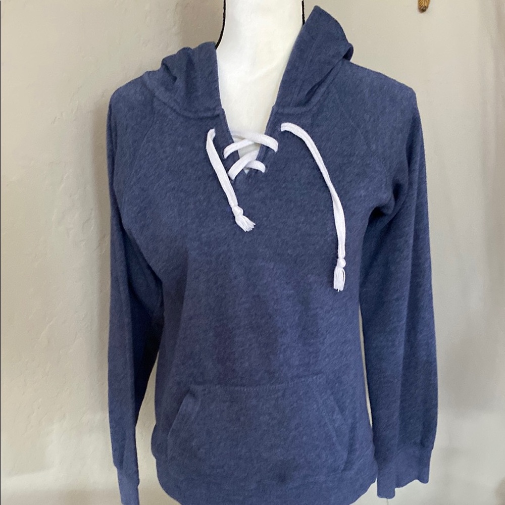 Women's Blue Hoodie Sweater - Picture 2 of 2